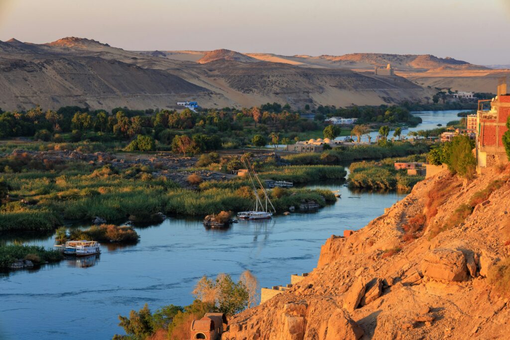 Nile River landscape in Egypt for Traveler's Diarrhea travel health guide