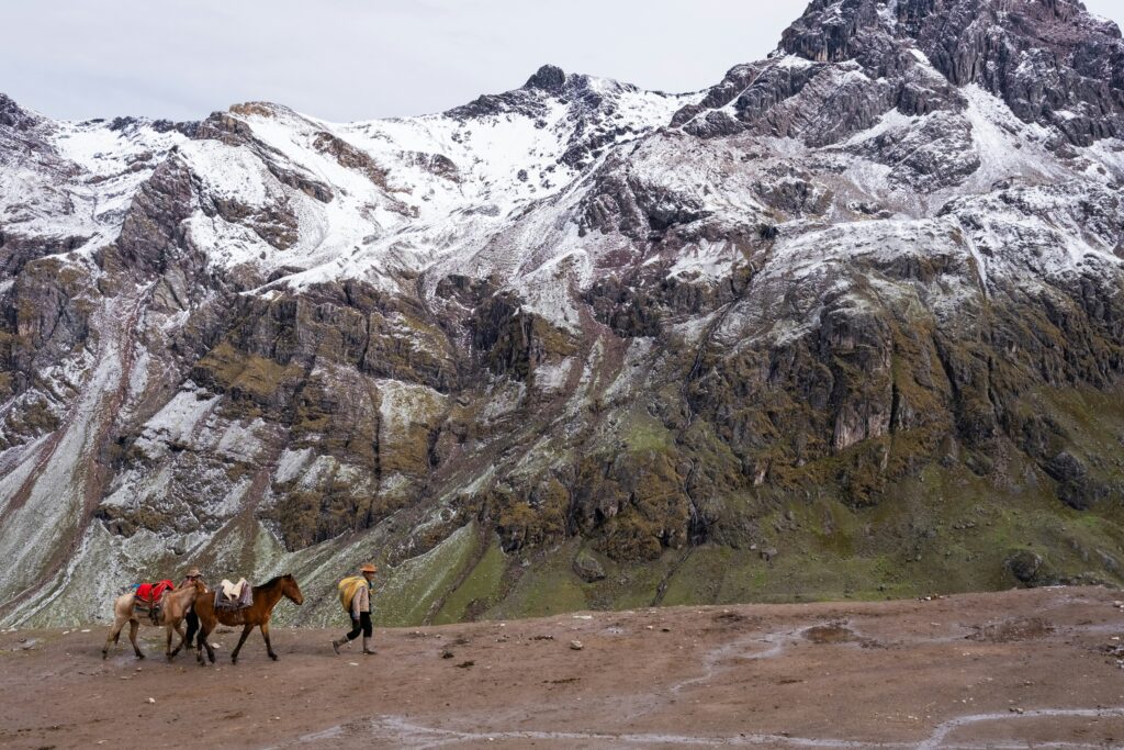 Mountain trail in Peru at high altitude