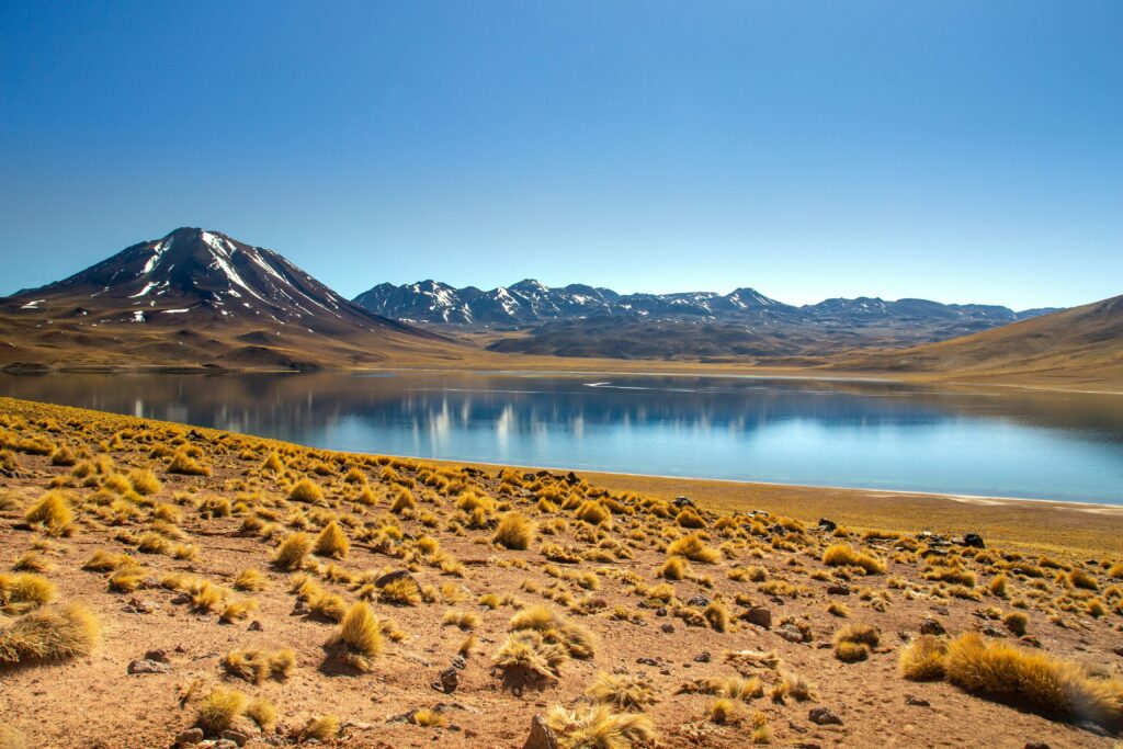 Mountain and lake landscape in Chile
