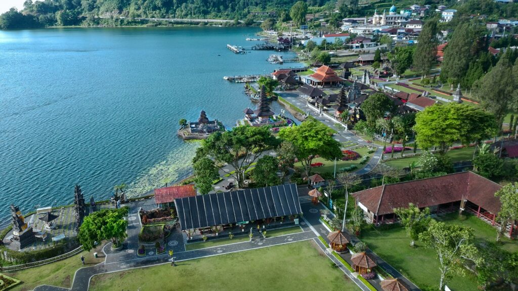 Temple and water landscape in Indonesia