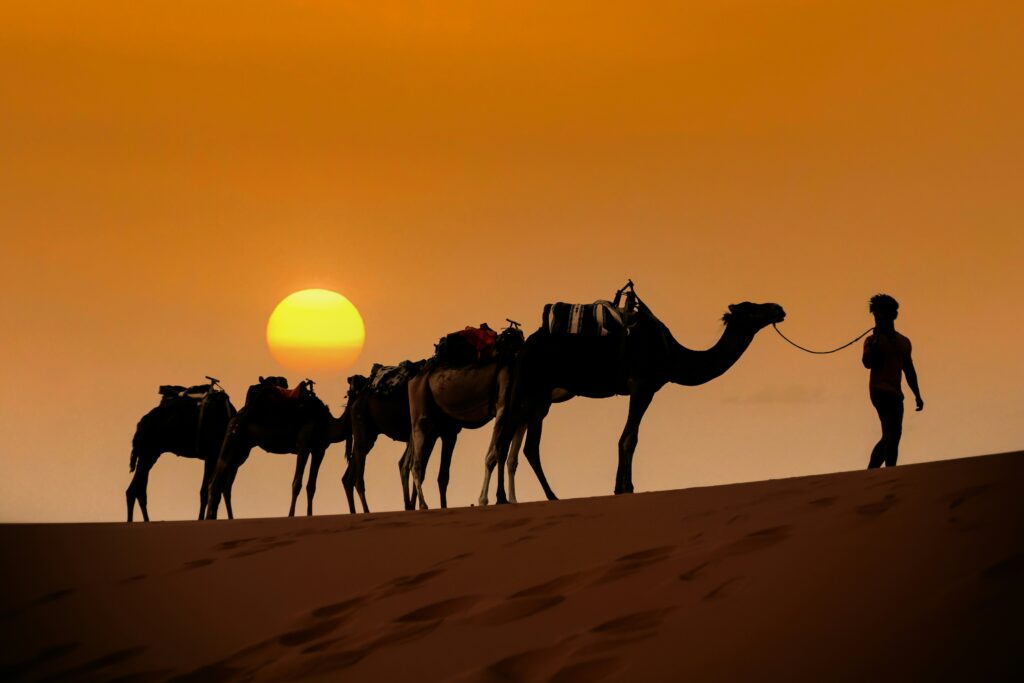 Morocco Sahara sunset landscape for Morocco travel clinic guide hero image