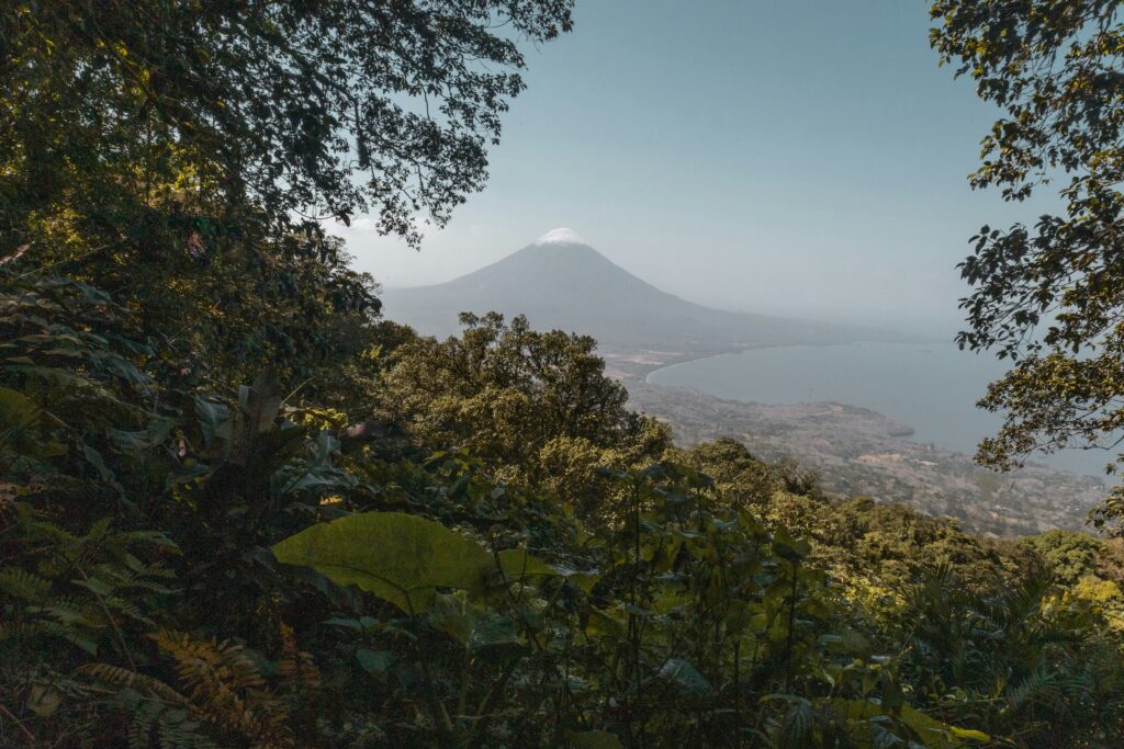 Volcano and lake view in Nicaragua