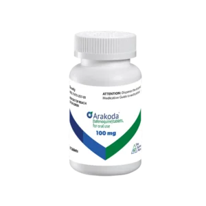 ARAKODA (tafenoquine) tablets for oral use, 100 mg product bottle