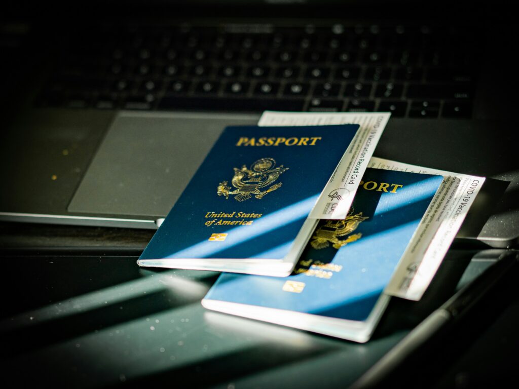Passport and travel planning desk for a travel health timeline article